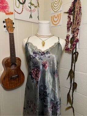 Floral Satin Slip Dress